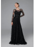 Long Sleeves Black Lace Wedding Dress Photoshoot Dress Long Sleeves Black Lace Wedding Dress Photoshoot Dress